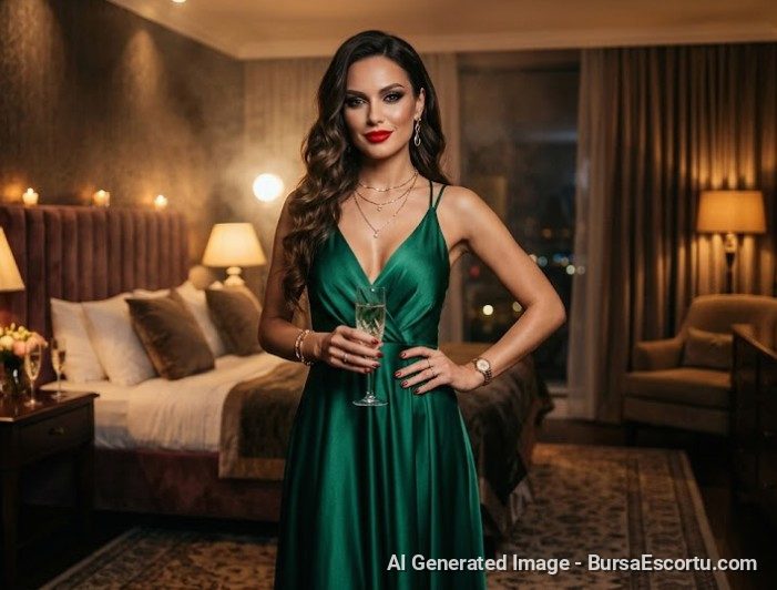 Bursa Escort Nuray yeşil gözleriyle gülümserken